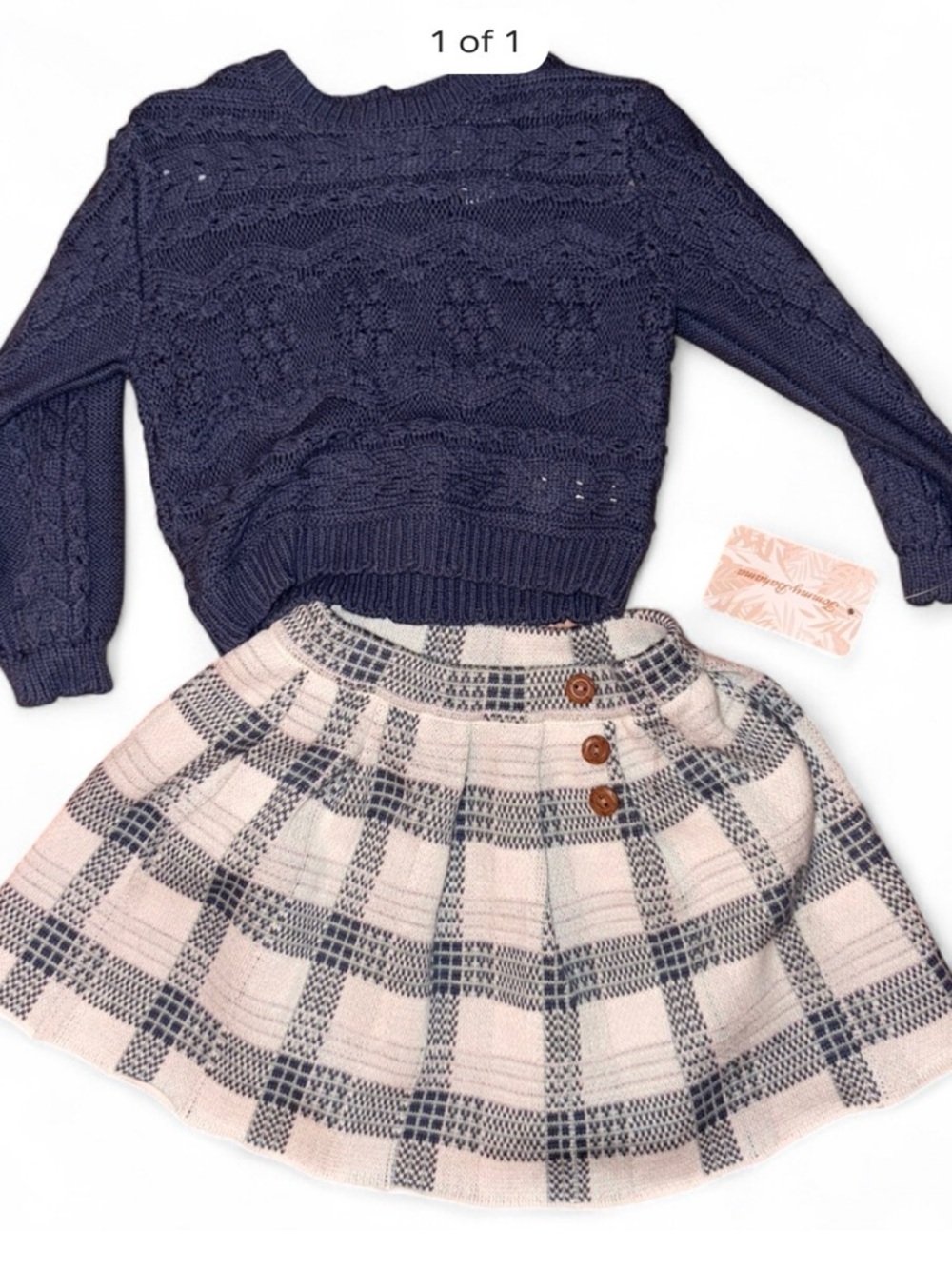 Navy Knit Sweater & Skirt Set NWT!